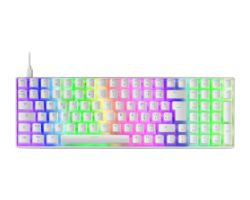 Teclado Mars Gaming LED RGB USB Blanco (MKULTRAWBES)